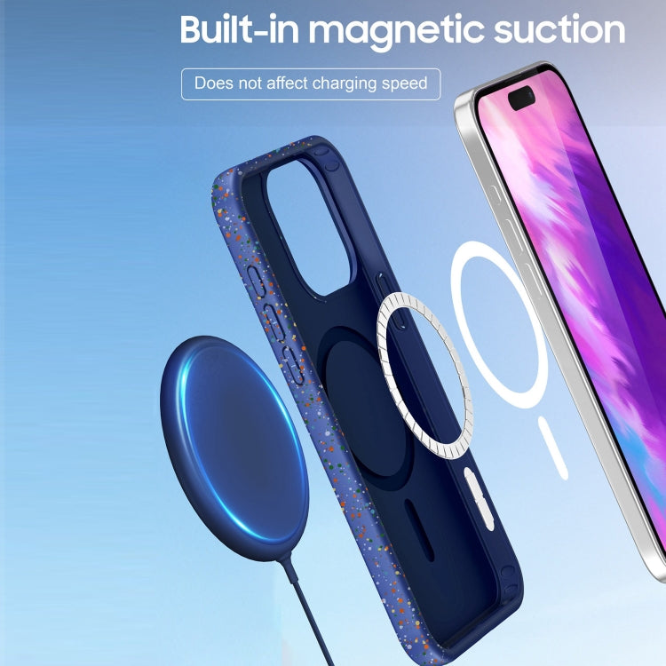 For iPhone 16 Colorful Frosted Magsafe PC Hybrid TPU Phone Case(Blue) - iPhone 16 Cases by PMC TechLife | Online Shopping South Africa | PMC TechLife | Buy Now Pay Later Mobicred