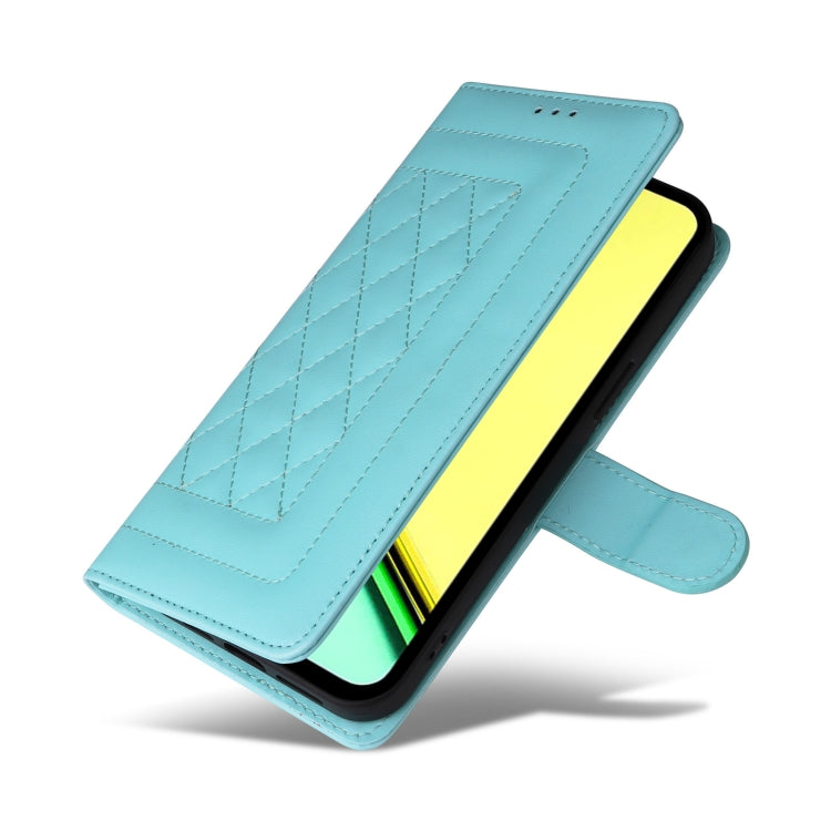 For Realme C67 4G Diamond Lattice Leather Flip Phone Case(Mint Green) - C67 Cases by PMC Jewellery | Online Shopping South Africa | PMC Jewellery | Buy Now Pay Later Mobicred