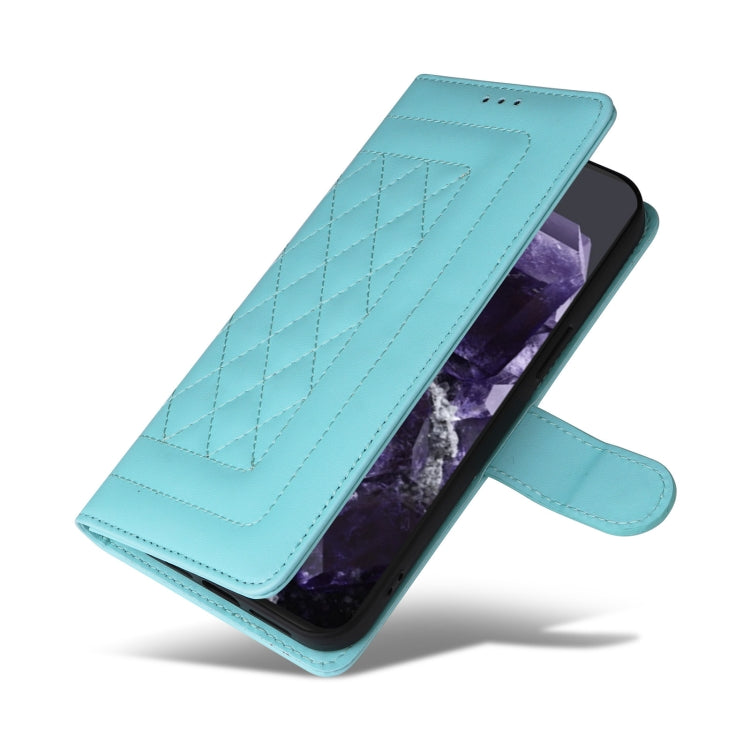 For Google Pixel 9 Pro Diamond Lattice Leather Flip Phone Case(Mint Green) - Google Cases by PMC TechLife | Online Shopping South Africa | PMC TechLife | Buy Now Pay Later Mobicred