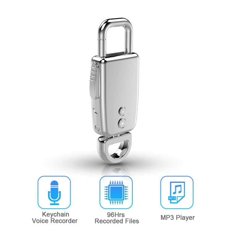 JNN S20 Zinc Alloy Keychain Voice Recorder, Memory:4GB(Black) - Other Style by JNN | Online Shopping South Africa | PMC TechLife | Buy Now Pay Later Mobicred