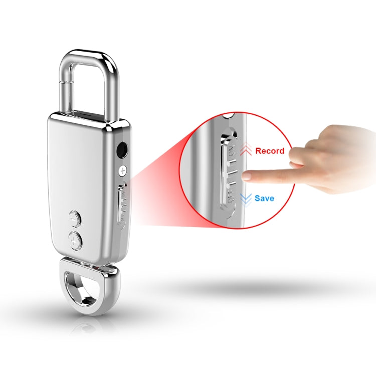 JNN S20 Zinc Alloy Keychain Voice Recorder, Memory:4GB(Silver) - free shipping - PMC TechLife - Order now!