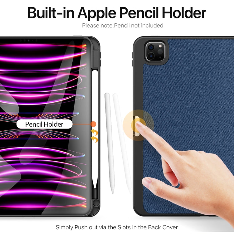 For iPad Pro 11 2024 DUX DUCIS Domo Series Cloth Texture Magnetic Leather Tablet Case(Blue) - iPad Pro 11 2024 Cases by DUX DUCIS | Online Shopping South Africa | PMC TechLife | Buy Now Pay Later Mobicred