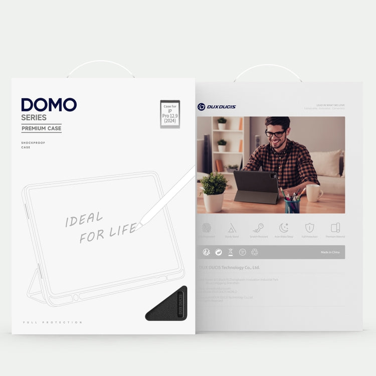 For iPad Pro 13 2024 DUX DUCIS Domo Series Cloth Texture Magnetic Leather Tablet Case(Black) - iPad Pro 13 2024 Cases by DUX DUCIS | Online Shopping South Africa | PMC TechLife | Buy Now Pay Later Mobicred
