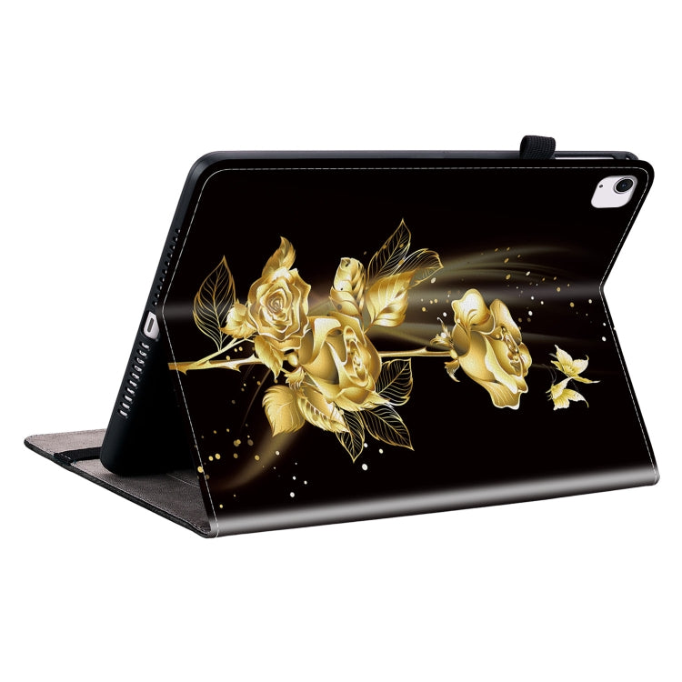 For iPad Air 13 2025 / 2024 Crystal Texture Painted Leather Smart Tablet Case(Gold Butterfly Rose) - iPad Air 13 2025 / 2024 Cases by PMC TechLife | Online Shopping South Africa | PMC TechLife | Buy Now Pay Later Mobicred