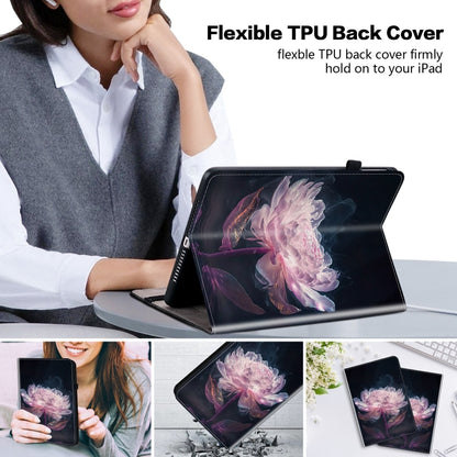 For iPad Air 11 2024 Crystal Texture Painted Leather Smart Tablet Case(Purple Peony) - iPad Air 11 2024 Cases by PMC Jewellery | Online Shopping South Africa | PMC Jewellery | Buy Now Pay Later Mobicred