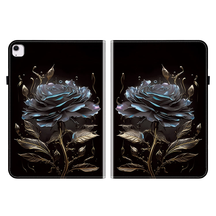 For iPad Air 11 2025 / 2024 Crystal Texture Painted Leather Smart Tablet Case(Black Rose) - iPad Air 11 2025 / 2024 Cases by PMC TechLife | Online Shopping South Africa | PMC TechLife | Buy Now Pay Later Mobicred
