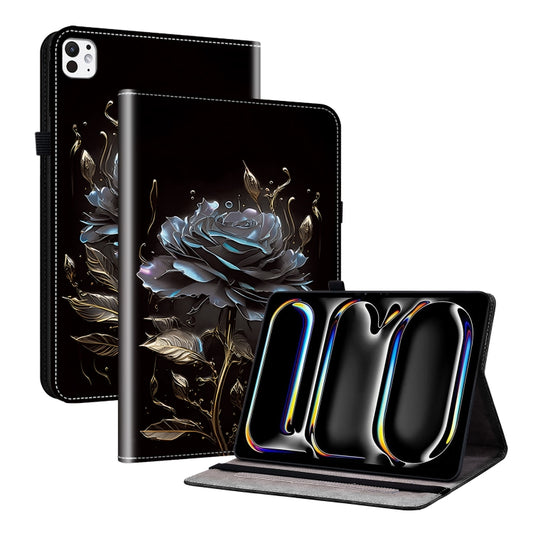For iPad Pro 11 2024 Crystal Texture Painted Leather Smart Tablet Case(Black Rose) - iPad Pro 11 2024 Cases by PMC Jewellery | Online Shopping South Africa | PMC Jewellery | Buy Now Pay Later Mobicred