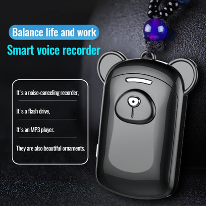 JNN Q6 Bear Smart Noise Cancelling Voice Recorder, Memory:8GB(Black) - Recording Pen by JNN | Online Shopping South Africa | PMC Jewellery | Buy Now Pay Later Mobicred