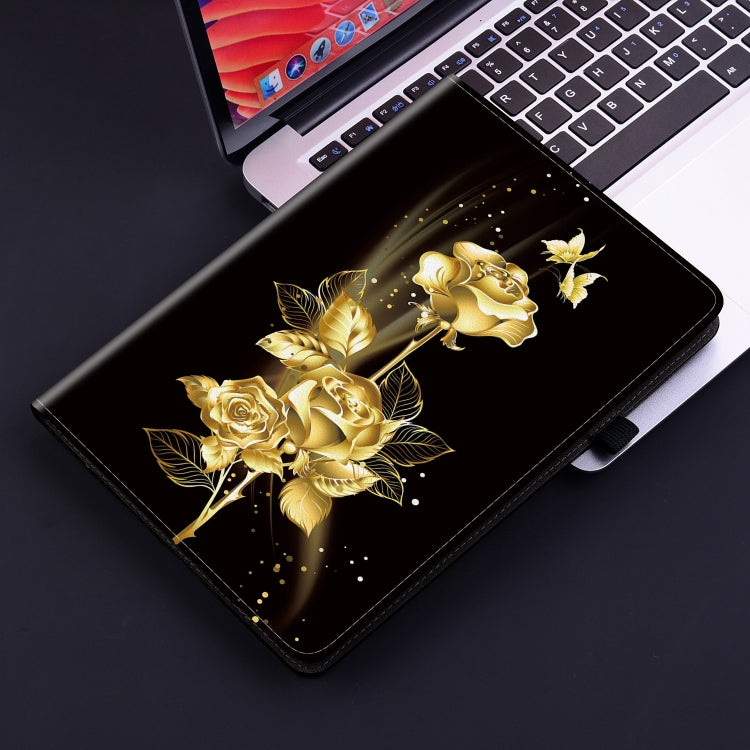 For Honor Pad X8 Pro / X9 2023 Crystal Texture Painted Leather Tablet Case(Gold Butterfly Rose) - Honor by PMC TechLife | Online Shopping South Africa | PMC TechLife | Buy Now Pay Later Mobicred