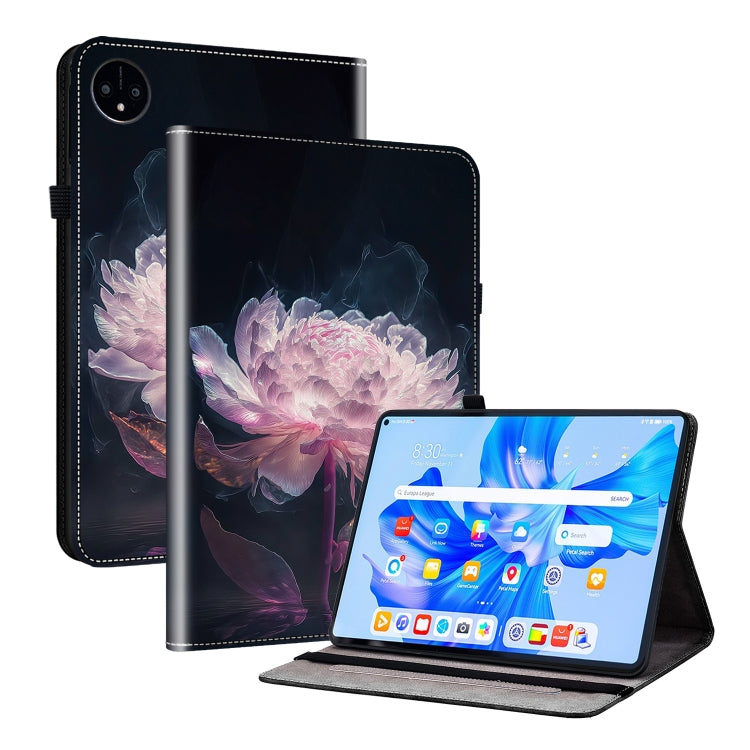 For Huawei MatePad Pro 11 2022 Crystal Texture Painted Leather Smart Tablet Case(Purple Peony) - Huawei by PMC TechLife | Online Shopping South Africa | PMC TechLife | Buy Now Pay Later Mobicred