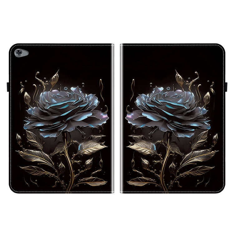 For Huawei MediaPad M5 Lite 10 / C5 10.1 Crystal Texture Painted Leather Smart Tablet Case(Black Rose) - free shipping - PMC TechLife - Order now!