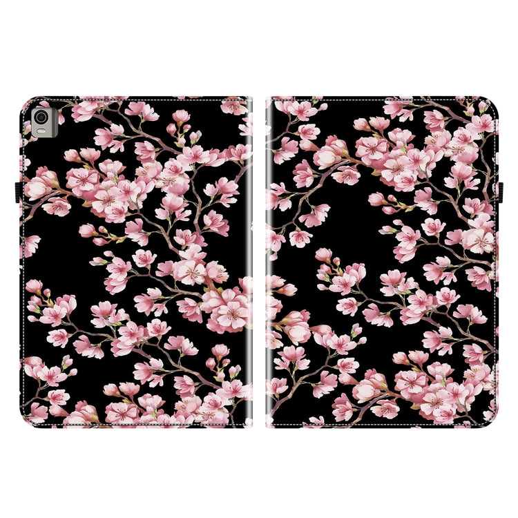 For Nokia T21 Crystal Texture Painted Leather Tablet Case(Plum Bossom) - Nokia by PMC TechLife | Online Shopping South Africa | PMC TechLife | Buy Now Pay Later Mobicred