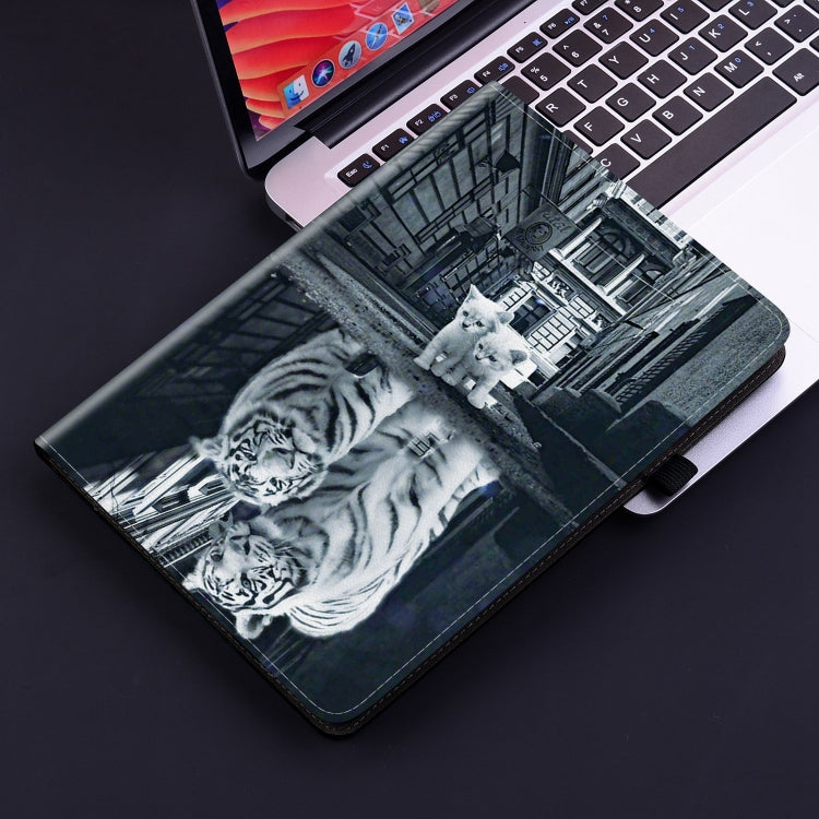 For Lenovo M10 Plus 10.3 Crystal Texture Painted Leather Tablet Case(Cat Reflection Tiger) - free shipping - PMC TechLife - Order now!