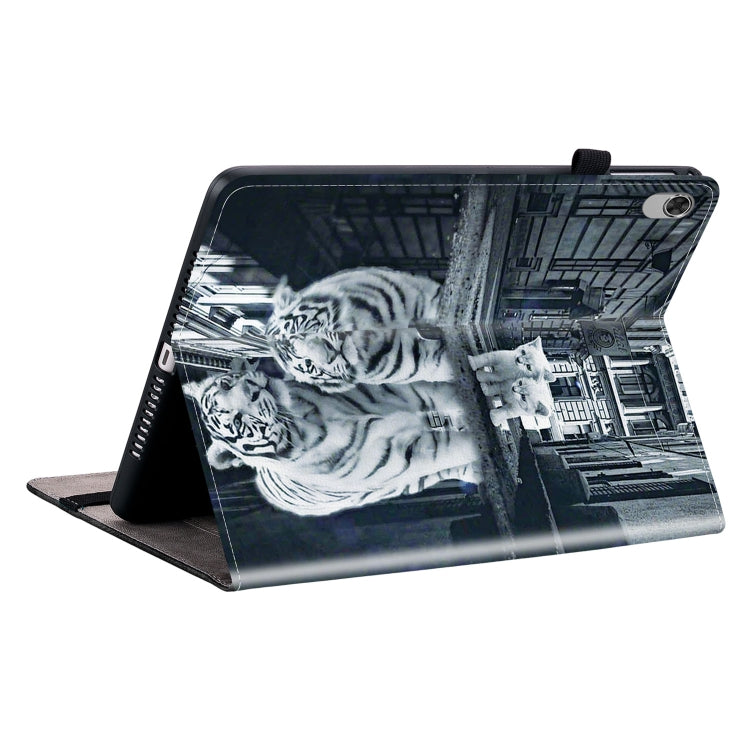 For Lenovo M10 Plus 10.3 Crystal Texture Painted Leather Tablet Case(Cat Reflection Tiger) - free shipping - PMC TechLife - Order now!