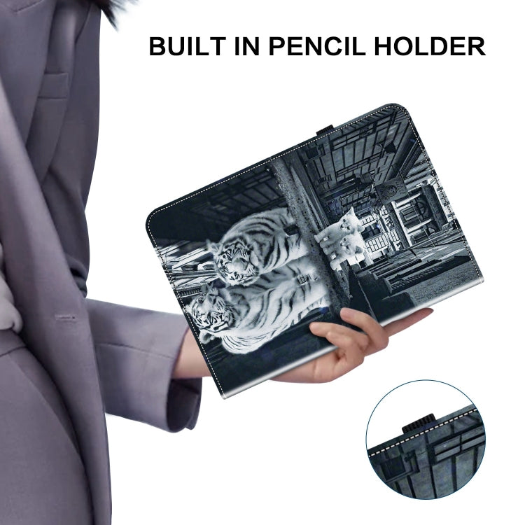 For Lenovo M10 Plus 10.3 Crystal Texture Painted Leather Tablet Case(Cat Reflection Tiger) - free shipping - PMC TechLife - Order now!