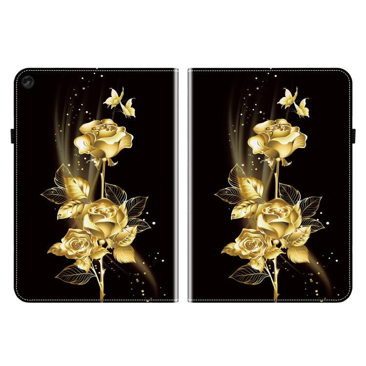 For Lenovo Tab M10 10.1 3rd Gen Crystal Texture Painted Leather Tablet Case(Gold Butterfly Rose) - Lenovo by PMC TechLife | Online Shopping South Africa | PMC TechLife | Buy Now Pay Later Mobicred