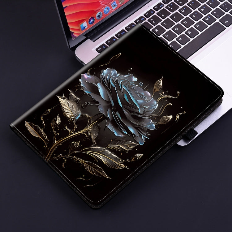 For Lenovo Tab M10 10.1 3rd Gen Crystal Texture Painted Leather Tablet Case(Black Rose) - Lenovo by PMC TechLife | Online Shopping South Africa | PMC TechLife | Buy Now Pay Later Mobicred