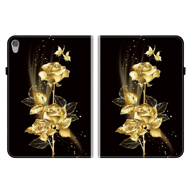 For Lenovo Tab M10 HD Gen2 Crystal Texture Painted Leather Tablet Case(Gold Butterfly Rose) - Lenovo by PMC TechLife | Online Shopping South Africa | PMC TechLife | Buy Now Pay Later Mobicred