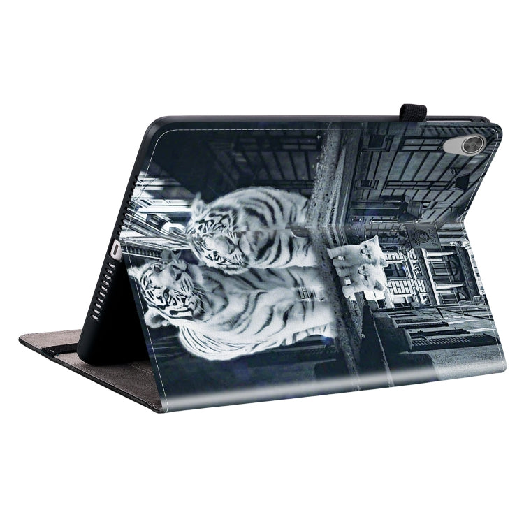 For Lenovo Tab M10 HD Gen2 Crystal Texture Painted Leather Tablet Case(Cat Reflection Tiger) - Lenovo by PMC TechLife | Online Shopping South Africa | PMC TechLife | Buy Now Pay Later Mobicred