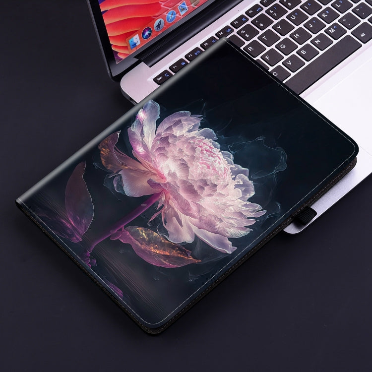 For Lenovo Tab P12 12.7 Crystal Texture Painted Leather Tablet Case(Purple Peony) - Lenovo by PMC TechLife | Online Shopping South Africa | PMC TechLife | Buy Now Pay Later Mobicred