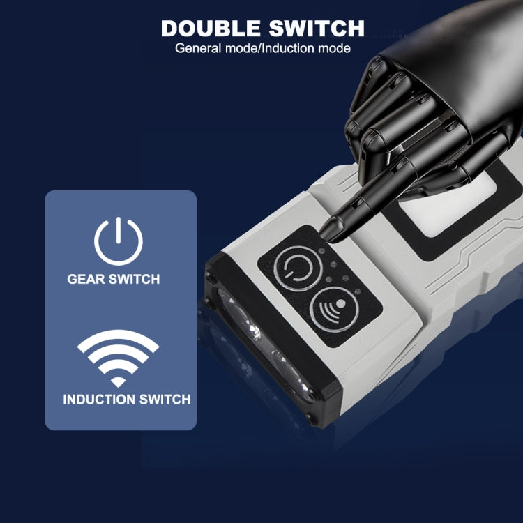 HW-213 Multi-function Rotating Sensing Cap Clip Work Light(Grey) - Headlamp by PMc TechLife | Online Shopping South Africa | PMc TechLife | Buy Now Pay Later Mobicred