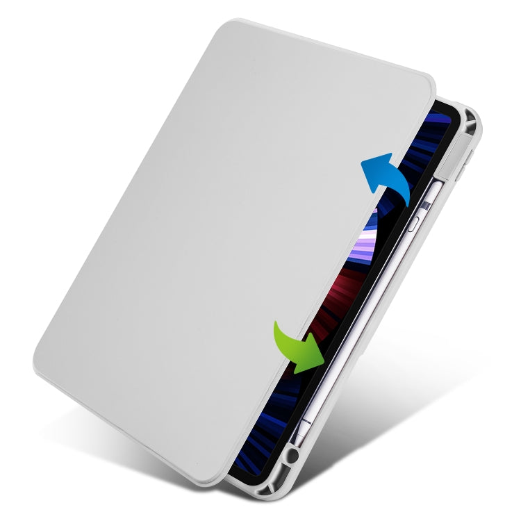 For iPad Air 11 2024 Acrylic 360 Degree Rotation Holder Leather Tablet Case(Fog Grey) - iPad Air 11 2024 Cases by PMC TechLife | Online Shopping South Africa | PMC TechLife | Buy Now Pay Later Mobicred