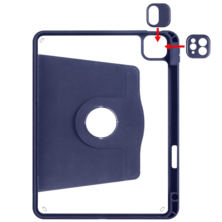 For iPad Air 13 2024 Acrylic 360 Degree Rotation Holder Leather Tablet Case(Dark Blue) - iPad Air 13 2024 Cases by PMC Jewellery | Online Shopping South Africa | PMC Jewellery | Buy Now Pay Later Mobicred