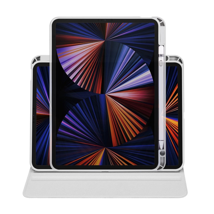 For iPad Air 13 2025 / 2024 Acrylic 360 Degree Rotation Holder Leather Tablet Case(Fog Grey) - More iPad Cases by PMC TechLife | Online Shopping South Africa | PMC TechLife | Buy Now Pay Later Mobicred