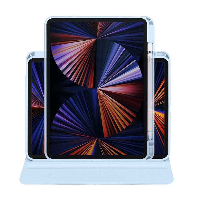 For iPad Pro 11 2024 Acrylic 360 Degree Rotation Holder Leather Tablet Case(Ice Blue) - iPad Pro 11 2024 Cases by PMC TechLife | Online Shopping South Africa | PMC TechLife | Buy Now Pay Later Mobicred