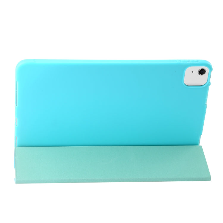 For iPad Air 13 2024 Three-fold Holder Flip Tablet Leather Case(Mint Blue) - iPad Air 13 2024 Cases by PMC TechLife | Online Shopping South Africa | PMC TechLife | Buy Now Pay Later Mobicred