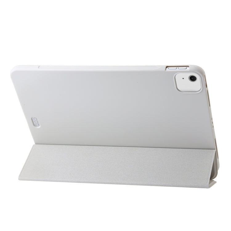 For iPad Air 13 2024 Three-fold Holder Flip Tablet Leather Case(Grey) - iPad Air 13 2024 Cases by PMC Jewellery | Online Shopping South Africa | PMC Jewellery | Buy Now Pay Later Mobicred