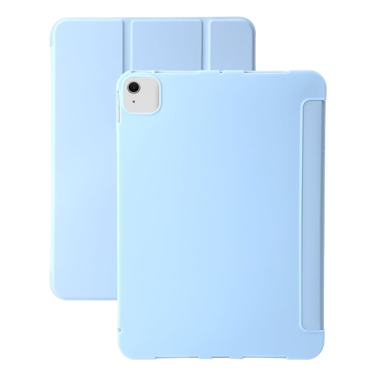 For iPad Air 11 2024 Three-fold Holder Flip Tablet Leather Case(Sky Blue) - iPad Air 11 2024 Cases by PMC Jewellery | Online Shopping South Africa | PMC Jewellery | Buy Now Pay Later Mobicred