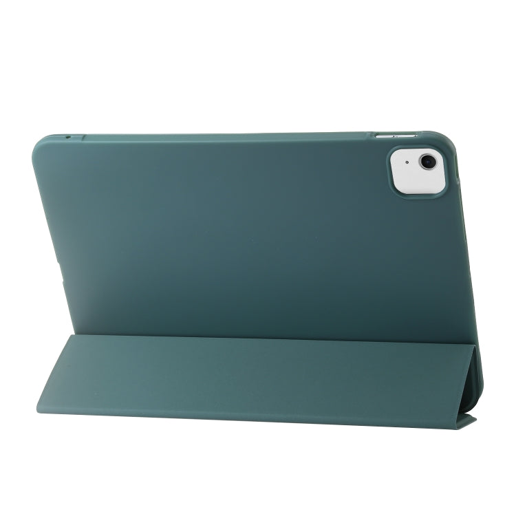 For iPad Air 11 2024 Three-fold Holder Flip Tablet Leather Case(Dark Green) - iPad Air 11 2024 Cases by PMC TechLife | Online Shopping South Africa | PMC TechLife | Buy Now Pay Later Mobicred