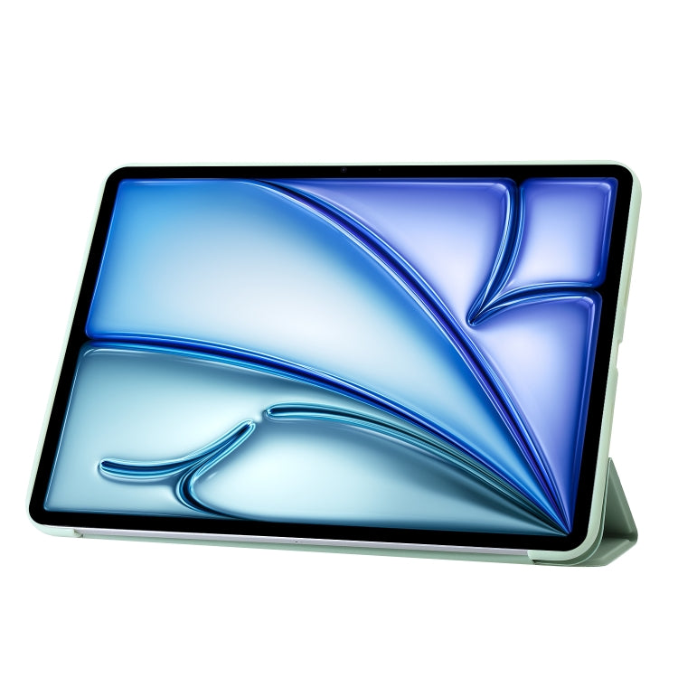 For iPad Air 11 2024 Three-fold Holder Flip Tablet Leather Case(Mint Green) - iPad Air 11 2024 Cases by PMC TechLife | Online Shopping South Africa | PMC TechLife | Buy Now Pay Later Mobicred