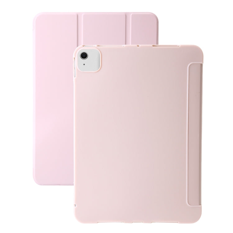 For iPad Air 11 2024 Three-fold Holder Flip Tablet Leather Case(Light Pink) - iPad Air 11 2024 Cases by PMC TechLife | Online Shopping South Africa | PMC TechLife | Buy Now Pay Later Mobicred