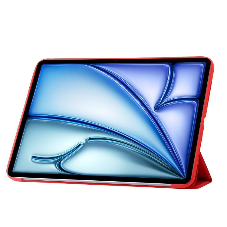 For iPad Air 11 2024 Three-fold Holder Flip Tablet Leather Case(Red) - iPad Air 11 2024 Cases by PMC TechLife | Online Shopping South Africa | PMC TechLife | Buy Now Pay Later Mobicred