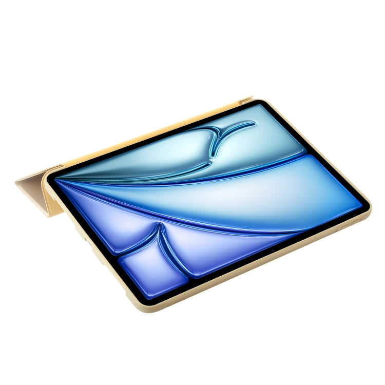 For iPad Air 11 2024 Three-fold Holder Flip Tablet Leather Case(Gold) - iPad Air 11 2024 Cases by PMC TechLife | Online Shopping South Africa | PMC TechLife | Buy Now Pay Later Mobicred