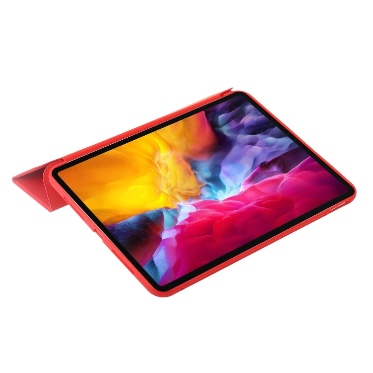 For iPad Pro 11 2024 Three-fold Holder Flip Tablet Leather Case(Red) - iPad Pro 11 2024 Cases by PMC TechLife | Online Shopping South Africa | PMC TechLife | Buy Now Pay Later Mobicred
