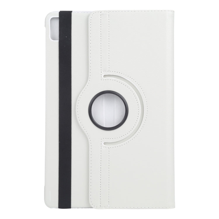 For iPad Air 13 2024 360 Degree Rotation Litchi Texture Leather Tablet Case with Holder(White) - iPad Air 13 2024 Cases by PMC TechLife | Online Shopping South Africa | PMC TechLife | Buy Now Pay Later Mobicred