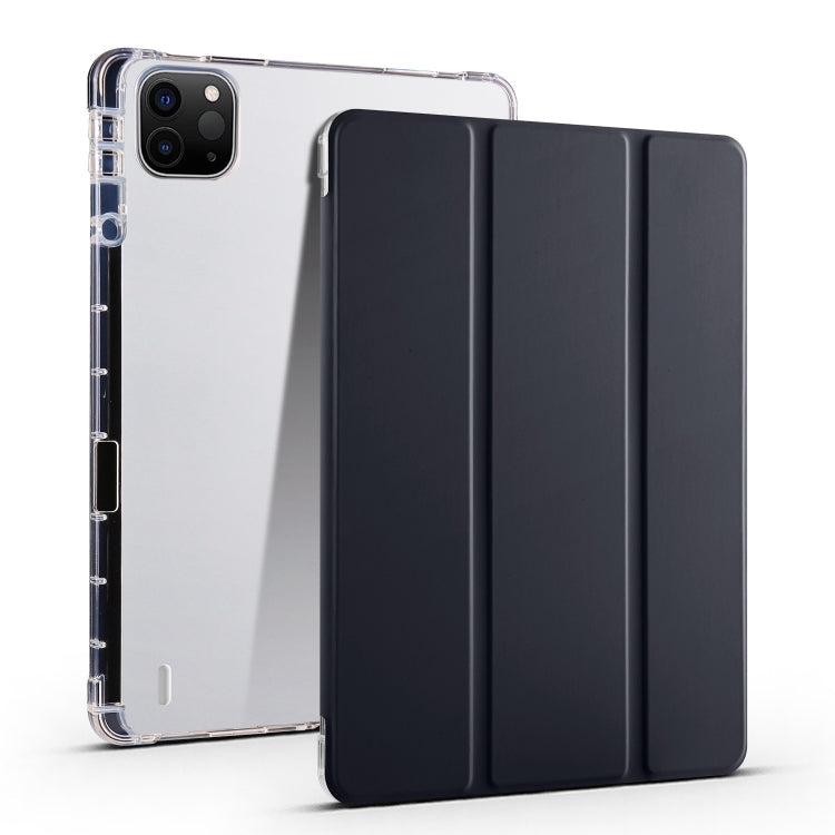 For iPad Pro 13 2024 3-fold Clear TPU Smart Leather Tablet Case with Pen Slot(Black) - iPad Pro 13 2024 Cases by PMC TechLife | Online Shopping South Africa | PMC TechLife | Buy Now Pay Later Mobicred