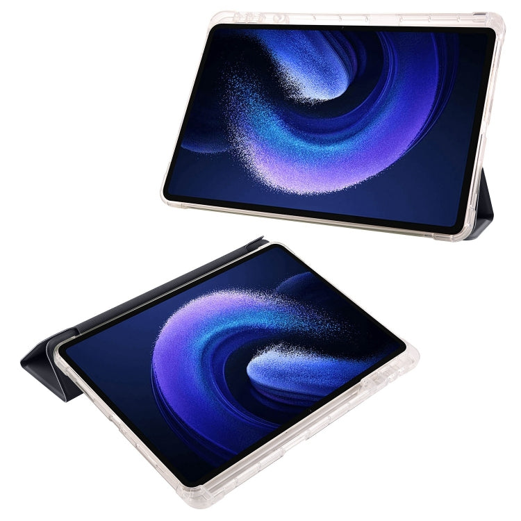 For iPad Pro 11 2024 3-fold Clear TPU Smart Leather Tablet Case with Pen Slot(Black) - iPad Pro 11 2024 Cases by PMC TechLife | Online Shopping South Africa | PMC TechLife | Buy Now Pay Later Mobicred