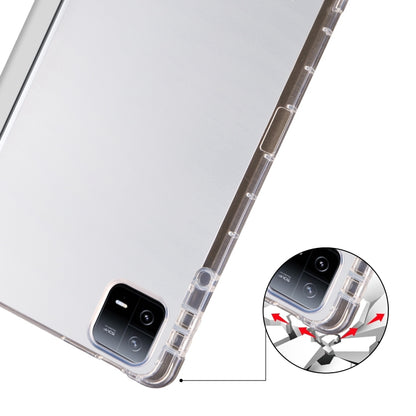 For iPad Air 13 2024 3-fold Clear TPU Smart Leather Tablet Case with Pen Slot(Space Gray) - iPad Air 13 2024 Cases by PMC Jewellery | Online Shopping South Africa | PMC Jewellery | Buy Now Pay Later Mobicred