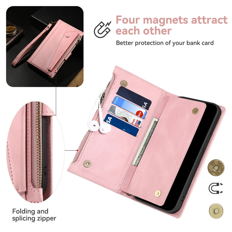 For Motorola Moto E14 ESEBLE Retro Frosted RFID Leather Phone Case(Rose Gold) - Motorola Cases by ESEBLE | Online Shopping South Africa | PMC TechLife | Buy Now Pay Later Mobicred