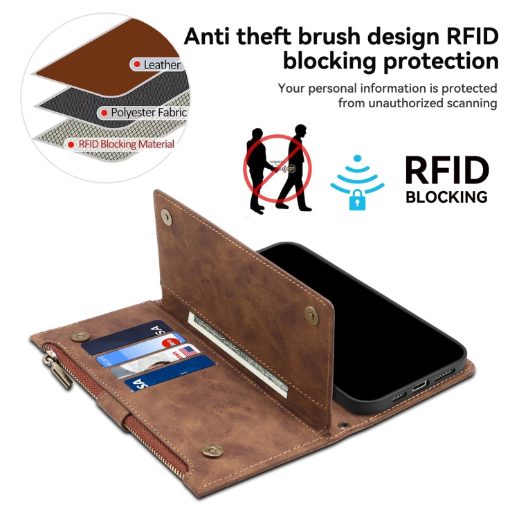 For Motorola Edge 50 Ultra ESEBLE Retro Frosted RFID Leather Phone Case(Brown) - free shipping - PMC TechLife - Order now!
