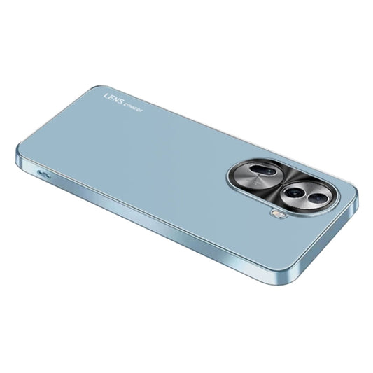 For OPPO Reno11 Global AG Frosted Electroplating Acrylic Phone Case(Sierra Blue) - Reno11 Cases by PMC Jewellery | Online Shopping South Africa | PMC Jewellery | Buy Now Pay Later Mobicred