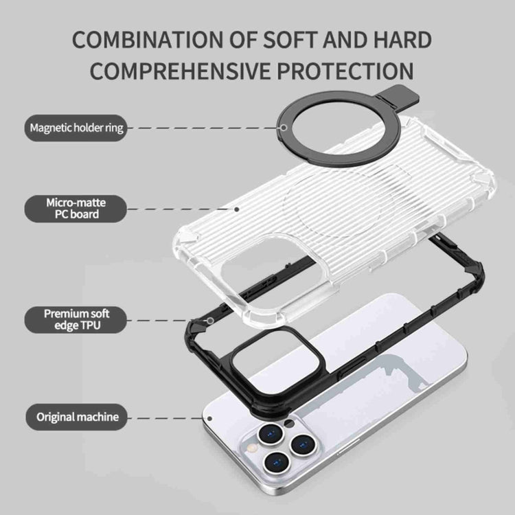For iPhone 16 Pro Grating Holder Shockproof Phone Case(Transparent) - iPhone 16 Pro Cases by PMC TechLife | Online Shopping South Africa | PMC TechLife | Buy Now Pay Later Mobicred