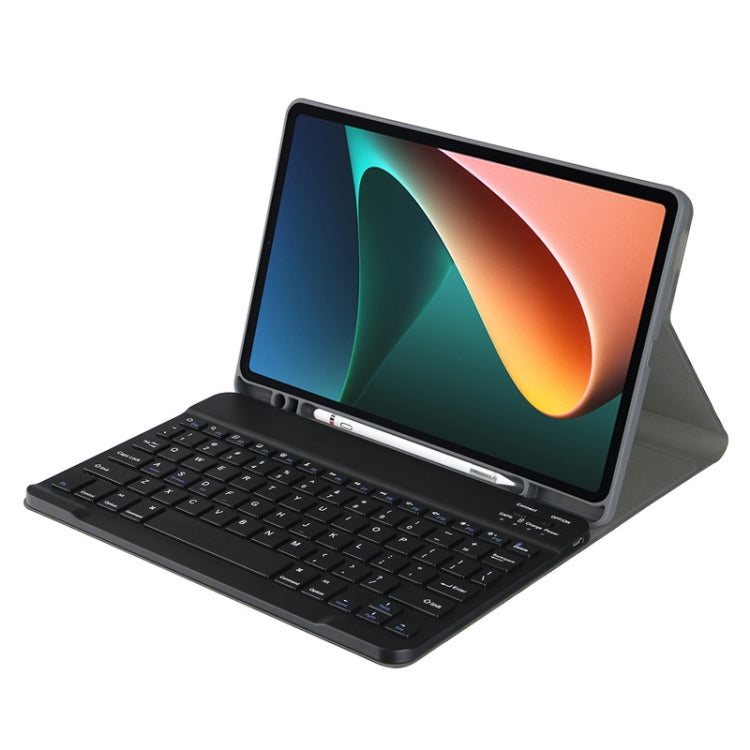 For Xiaomi Pad 5 / Pad 5 Pro 11 inch Round Cap Bluetooth Keyboard Tablet Leather Case with Pen Slot(Black) - Others Keyboard by PMC Jewellery | Online Shopping South Africa | PMC Jewellery | Buy Now Pay Later Mobicred