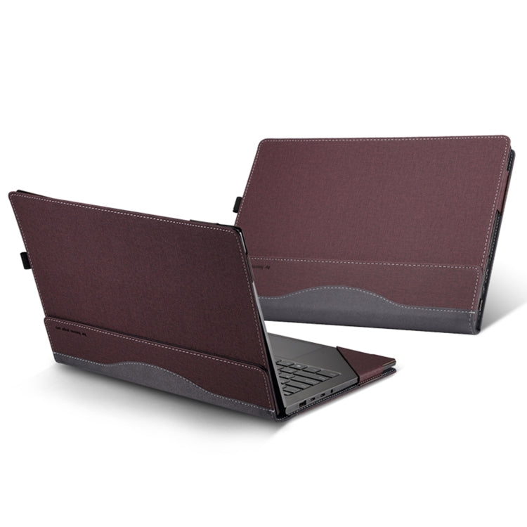 For HP Pavilion Plus Laptop 14-eh / 14t-eh Leather Laptop Shockproof Protective Case(Wine Red) - free shipping - PMC Jewellery - Order now!