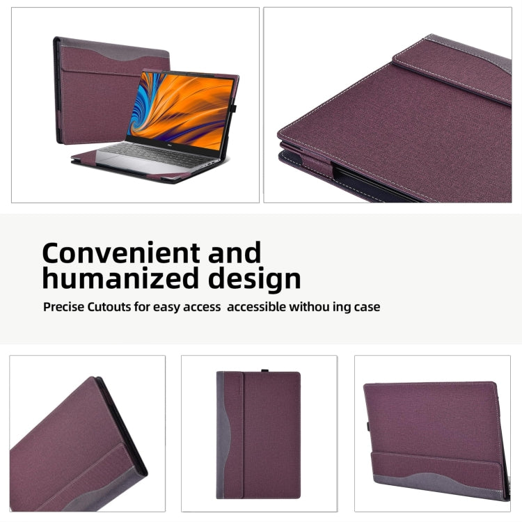 For HP Pavilion Laptop 14-ec / 14z-ec Leather Laptop Shockproof Protective Case(Dark Blue) - free shipping - PMC Jewellery - Order now!
