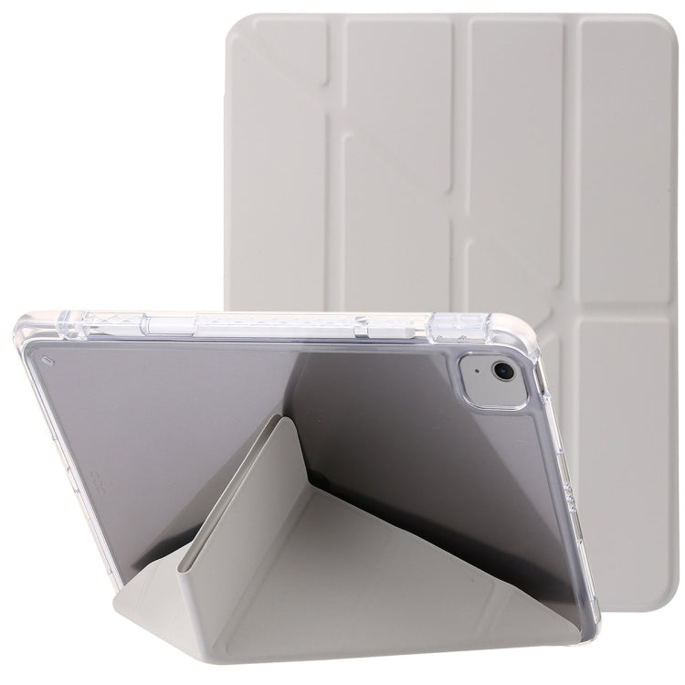 For iPad Air 11 2024 Clear Acrylic Deformation Leather Tablet Case(Grey) - iPad Air 11 2024 Cases by PMC Jewellery | Online Shopping South Africa | PMC Jewellery | Buy Now Pay Later Mobicred